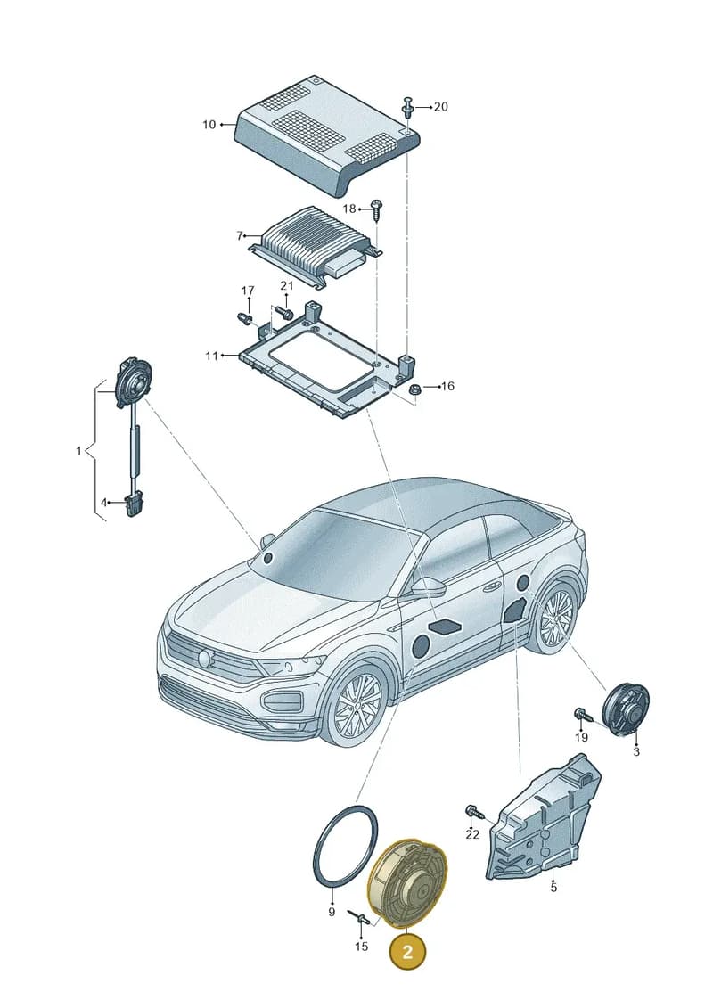 2GA035710 — Volkswagen T-Roc Cabriolet (2019-2025) diagram 2gk035035, position 2
