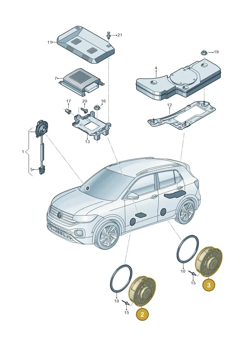 2GA035710 — Volkswagen T-Cross (2018-2025) diagram 587035035, position 2+3