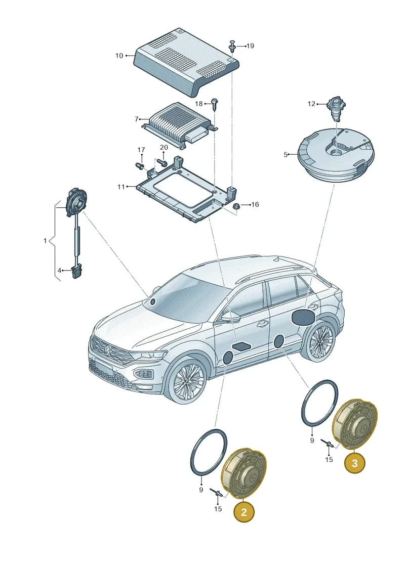 2GA035710 — Volkswagen T-Roc (2017-2025) diagram 813035350, position 2+3