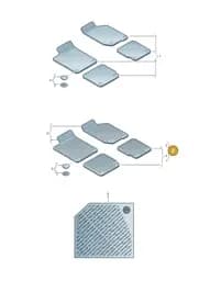 2GA061550041 Volkswagen 1 Set Foot Mats, Rubber (Black 041)