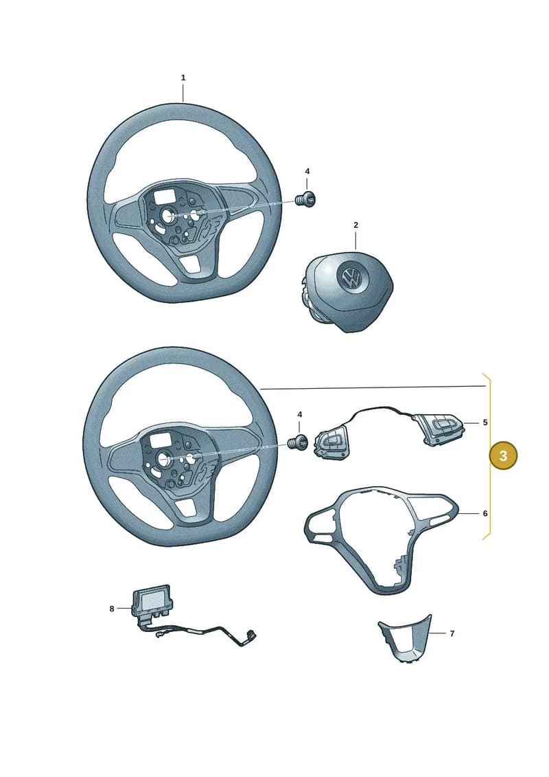 2GA419089TVDH — Volkswagen T-Roc Cabriolet (2019-2025) diagram 5h0419020, position 3