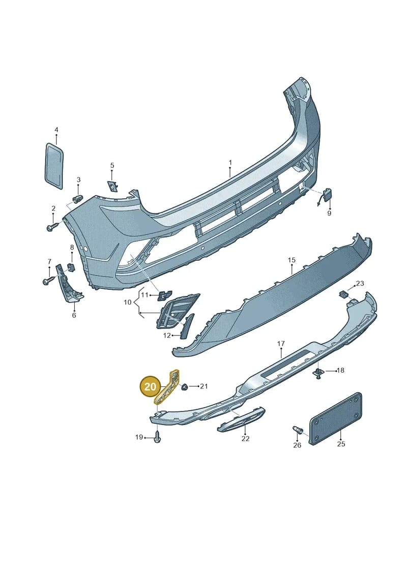 2GA807125A — Volkswagen T-Roc (2017-2025) diagram 813807070, position 20