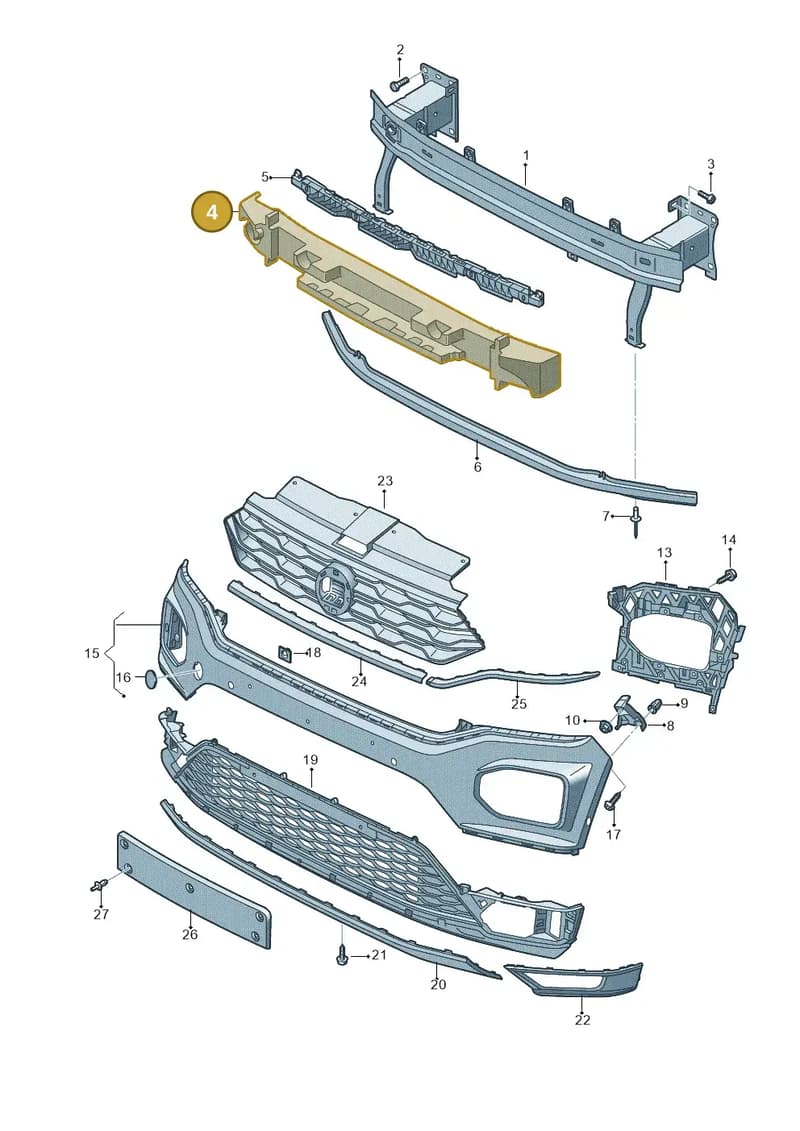 2GA807248A — Volkswagen T-Roc (2017-2025) diagram 813807000, position 4