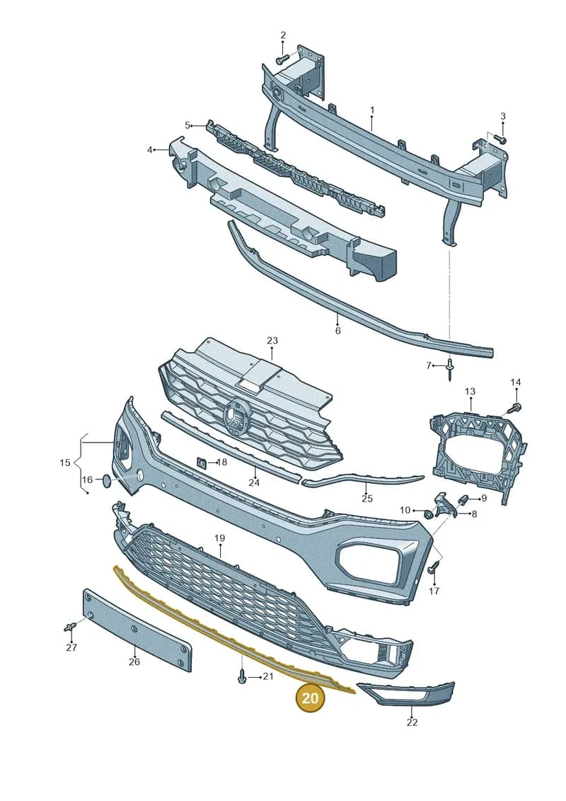 2GA807531A2UC — Volkswagen T-Roc Cabriolet (2019-2025) diagram 813807000, position 20