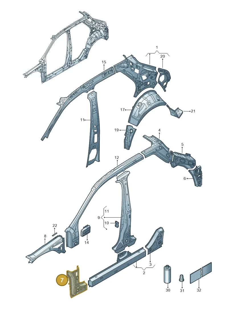 2GA809204 — Volkswagen T-Roc (2017-2025) diagram 813809000, position 7