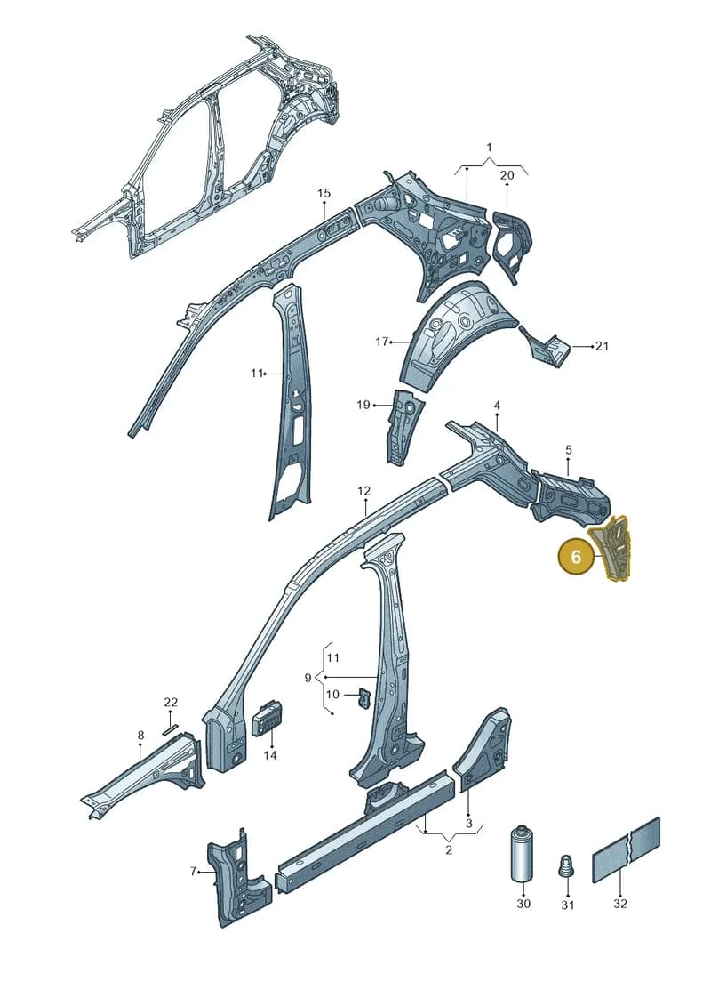 2GA809360 — Volkswagen T-Roc (2017-2025) diagram 813809000, position 6