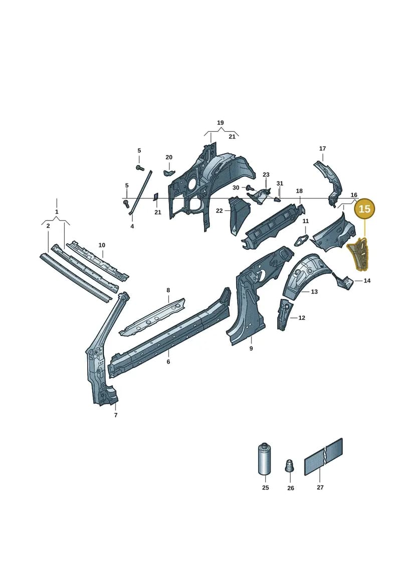 2GA809360 — Volkswagen T-Roc Cabriolet (2019-2025) diagram 2gk809000, position 15