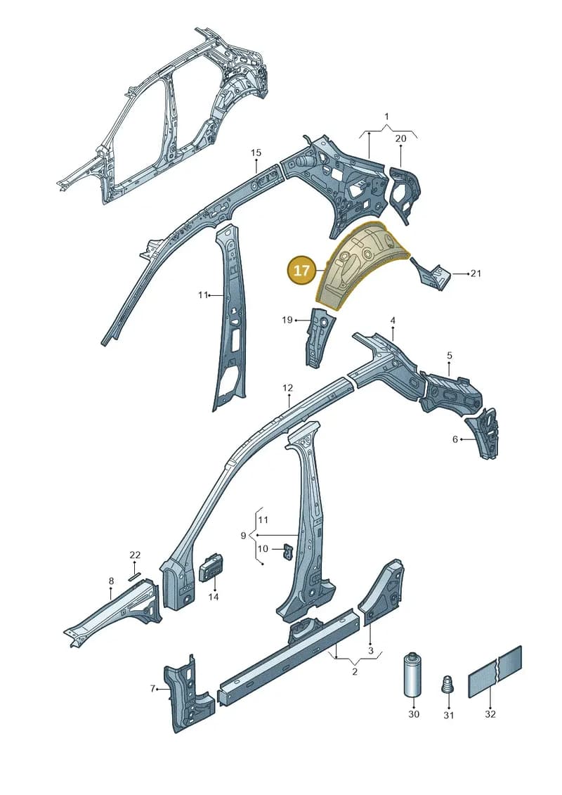 2GA809412 — Volkswagen T-Roc (2017-2025) diagram 813809000, position 17