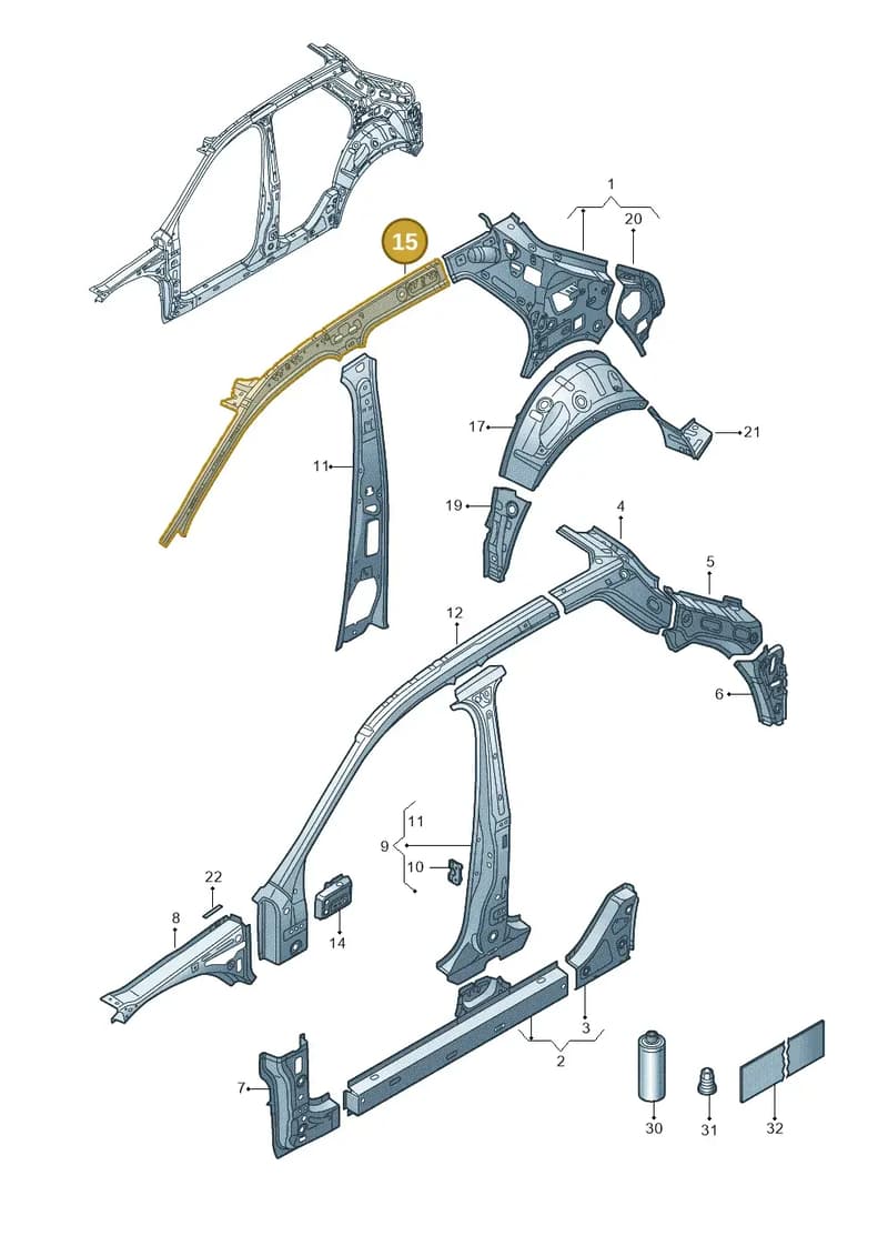 2GA809421 — Volkswagen T-Roc (2017-2025) diagram 813809000, position 15