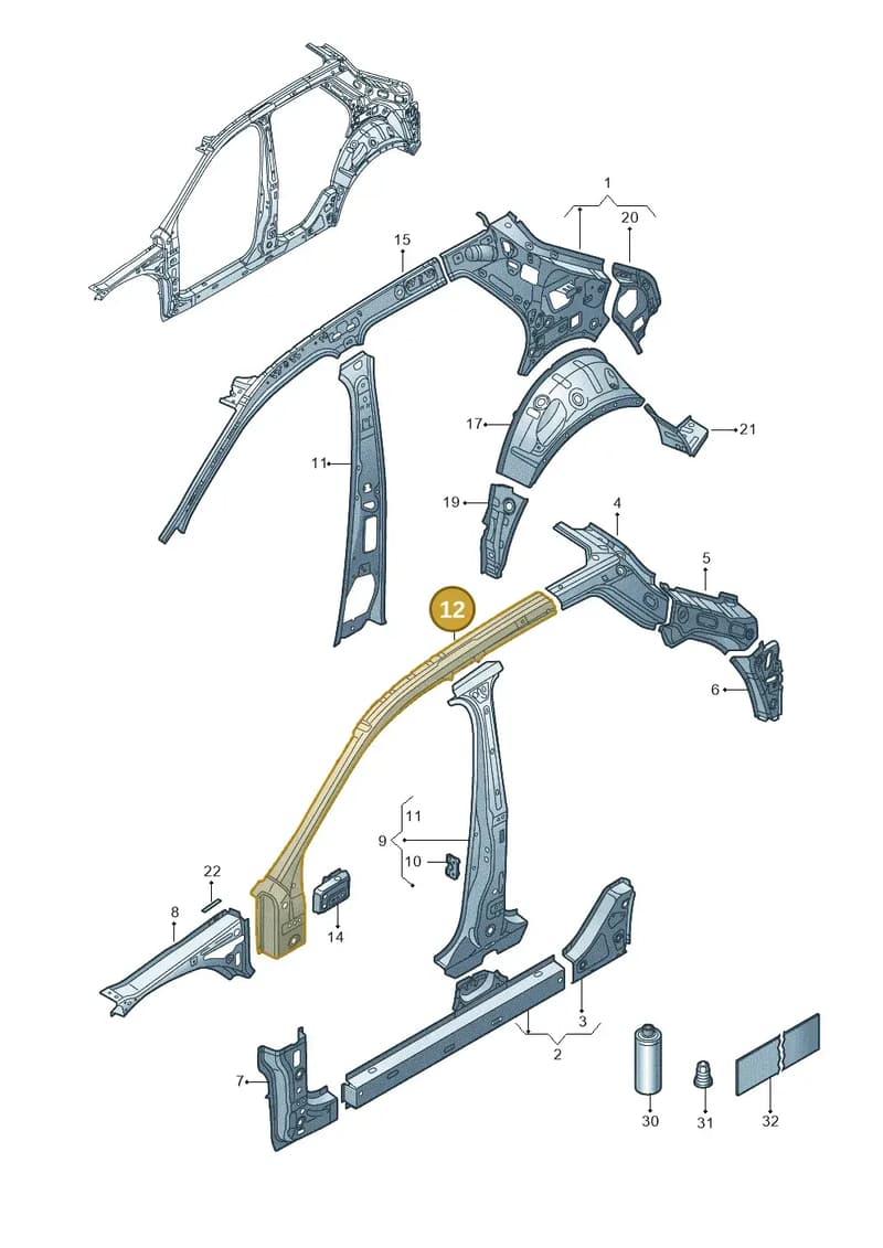 2GA809427 — Volkswagen T-Roc (2017-2025) diagram 813809000, position 12