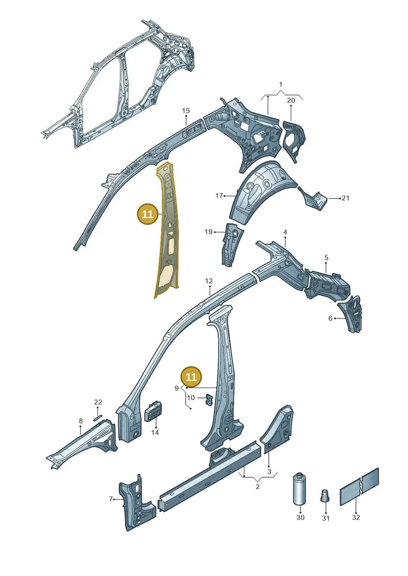 2GA809443 — Volkswagen T-Roc (2017-2025) diagram 813809000, position 11