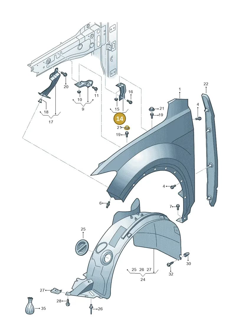 2GA809471 — Volkswagen T-Roc (2017-2025) diagram 813821000, position 14