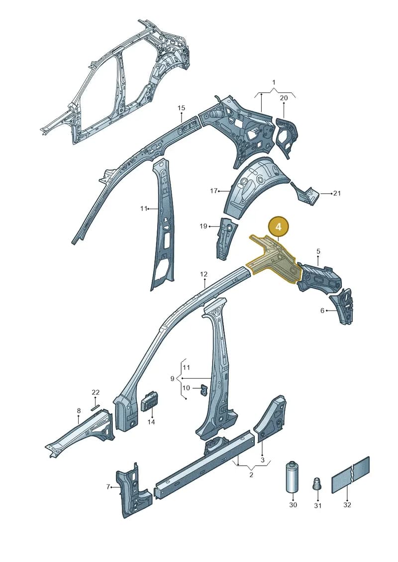 2GA809486 — Volkswagen T-Roc (2017-2025) diagram 813809000, position 4