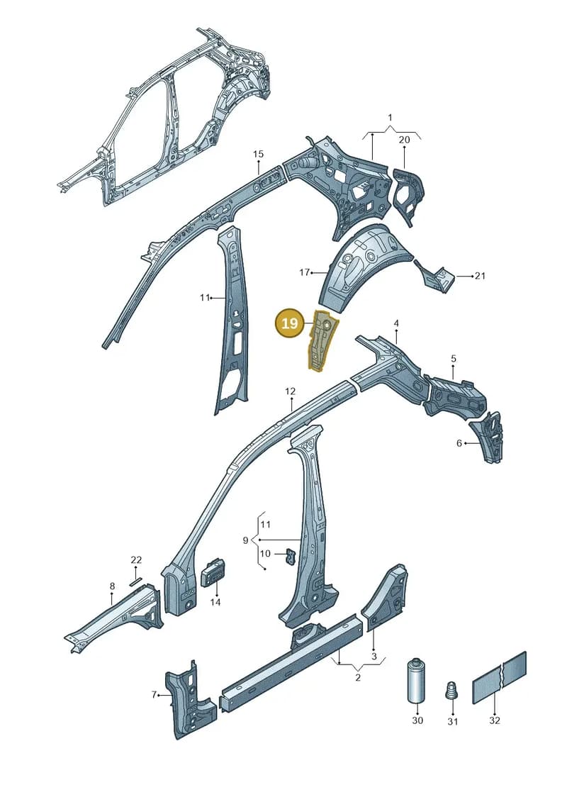 2GA809678 — Volkswagen T-Roc (2017-2025) diagram 813809000, position 19