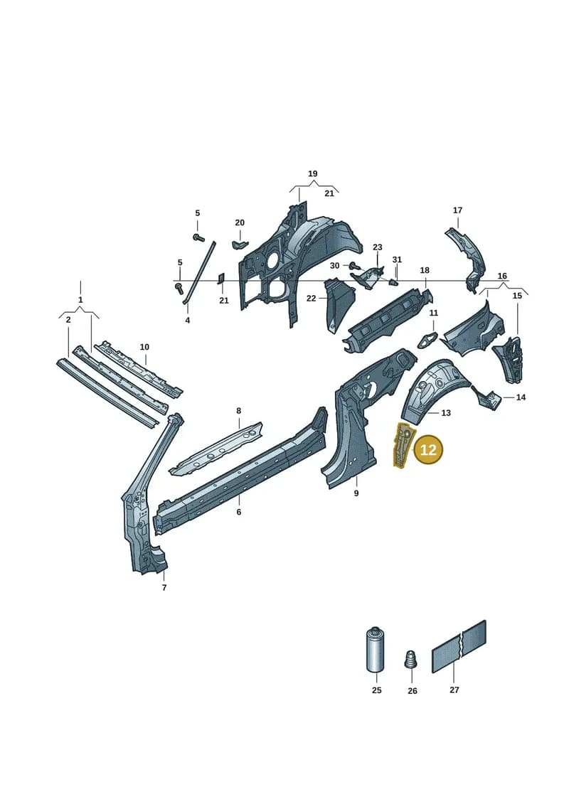 2GA809678 — Volkswagen T-Roc Cabriolet (2019-2025) diagram 2gk809000, position 12