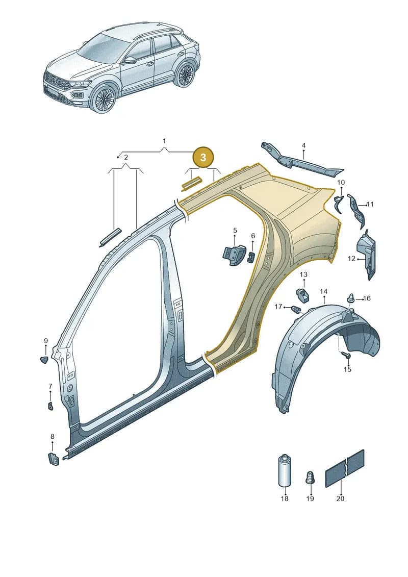 2GA809843 — Volkswagen T-Roc (2017-2025) diagram 813809700, position 3