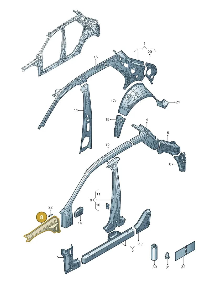 2GA810136 — Volkswagen T-Roc (2017-2025) diagram 813809000, position 8