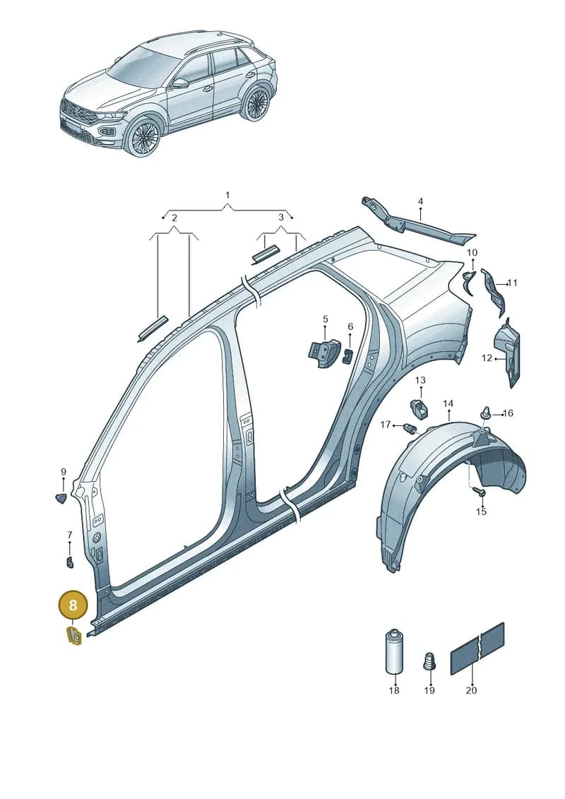 2GA810222 — Volkswagen T-Roc (2017-2025) diagram 813809700, position 8