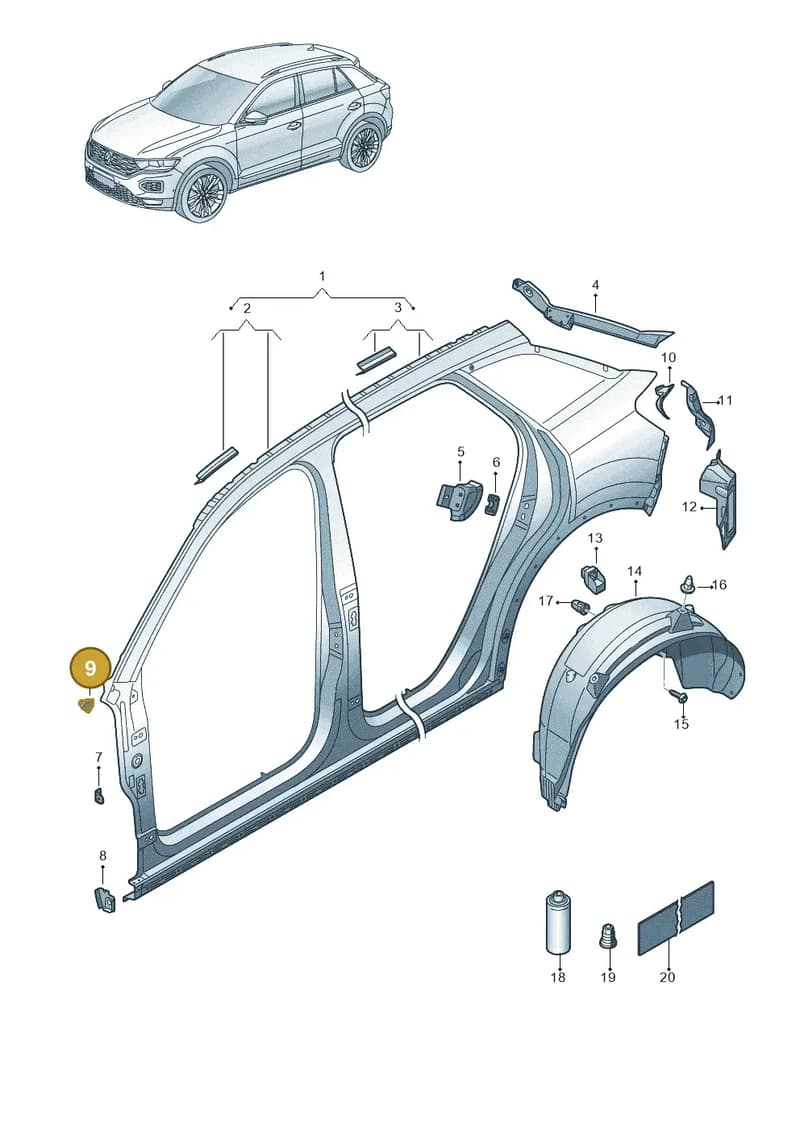 2GA810396 — Volkswagen T-Roc (2017-2025) diagram 813809700, position 9
