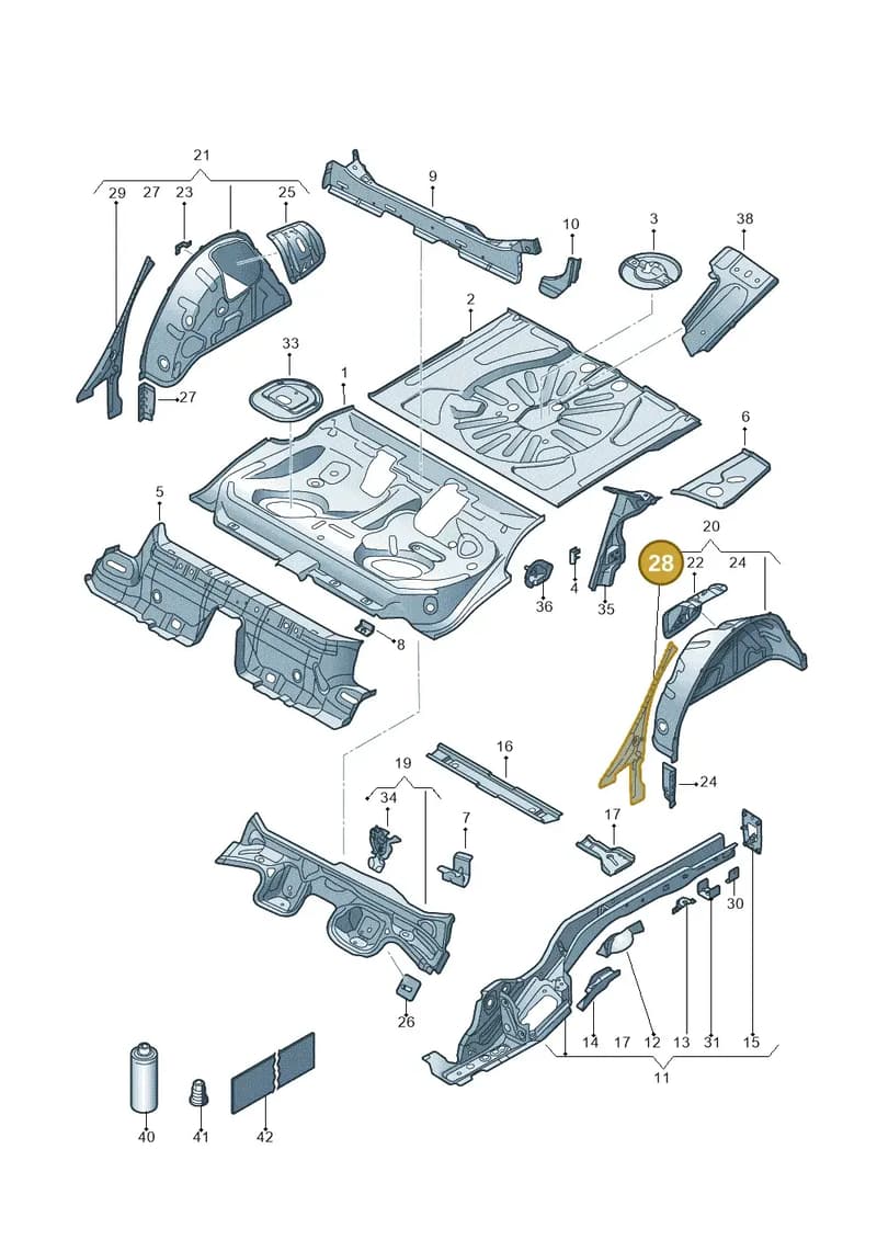 2GA810421 — Volkswagen T-Roc (2017-2025) diagram 813803150, position 28