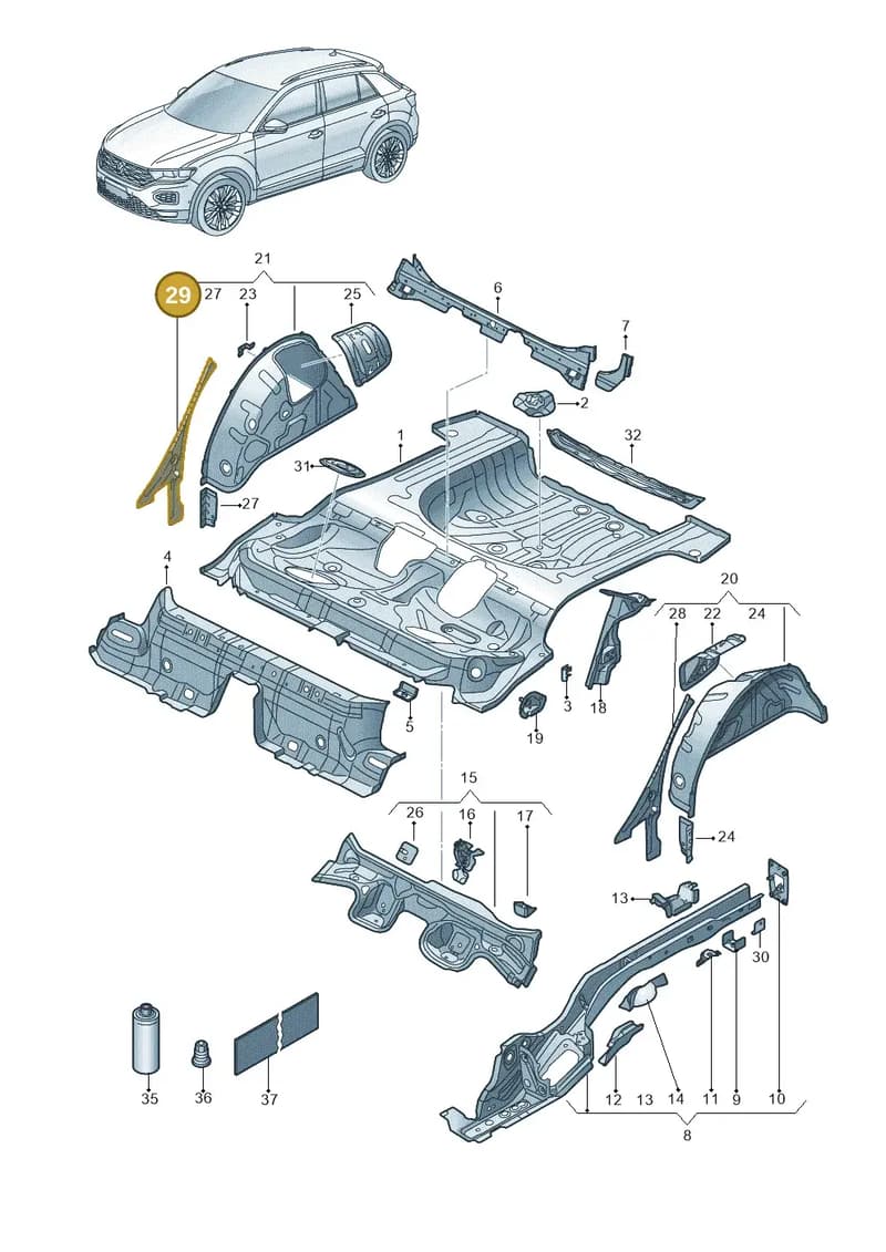 2GA810422 — Volkswagen T-Roc (2017-2025) diagram 813803100, position 29