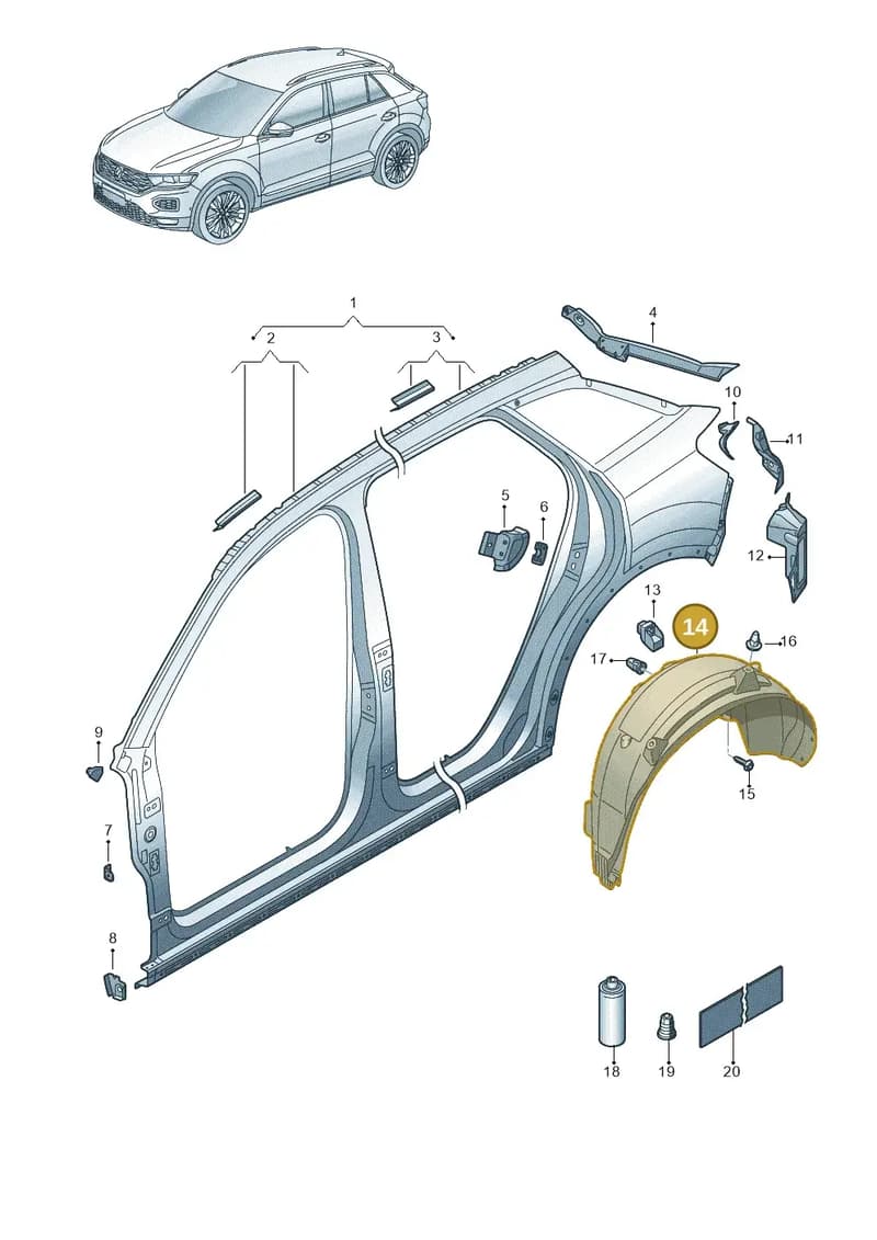 2GA810971B — Volkswagen T-Roc (2017-2025) diagram 813809700, position 14