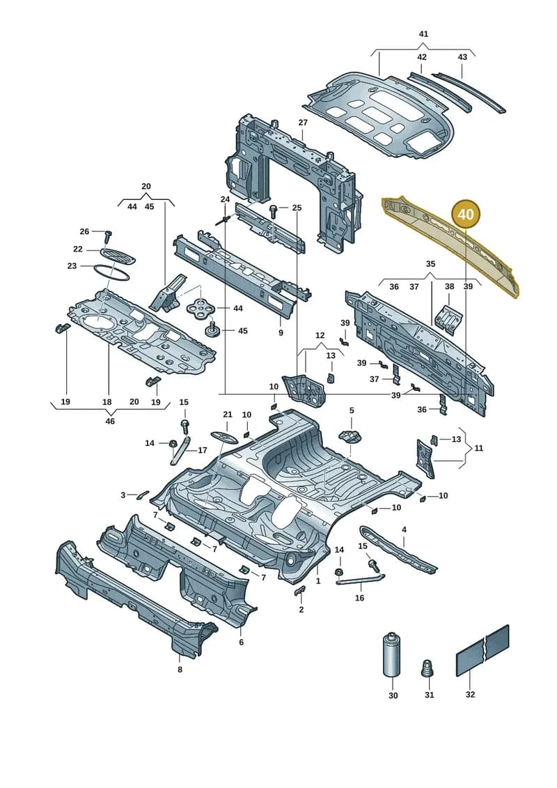 2GA813309 — Volkswagen T-Roc Cabriolet (2019-2025) diagram 2gk803020, position 40