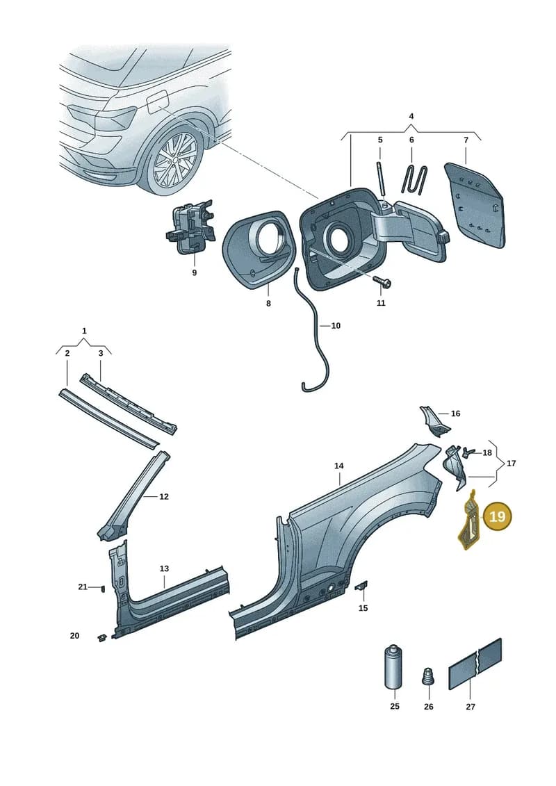 2GA813392 — Volkswagen T-Roc Cabriolet (2019-2025) diagram 2gk809070, position 19