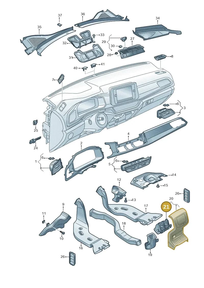 2GA819203 — Volkswagen T-Roc Cabriolet (2019-2025) diagram 813819310, position 21