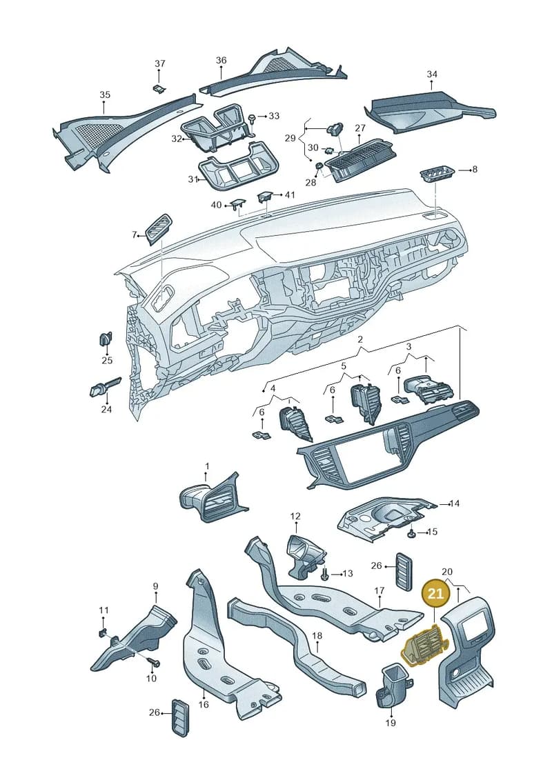 2GA819203 — Volkswagen T-Roc Cabriolet (2019-2025) diagram 813819300, position 21