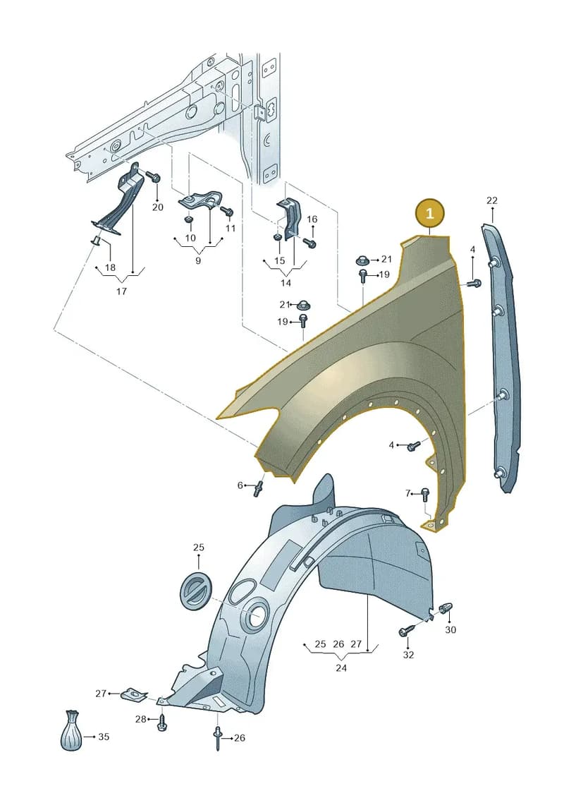 2GA821021 — Volkswagen T-Roc (2017-2025) diagram 813821000, position 1