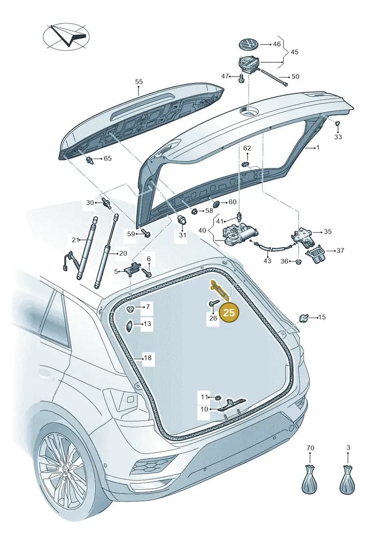 2GA827427A — Volkswagen T-Roc (2017-2025) diagram 813827000, position 25