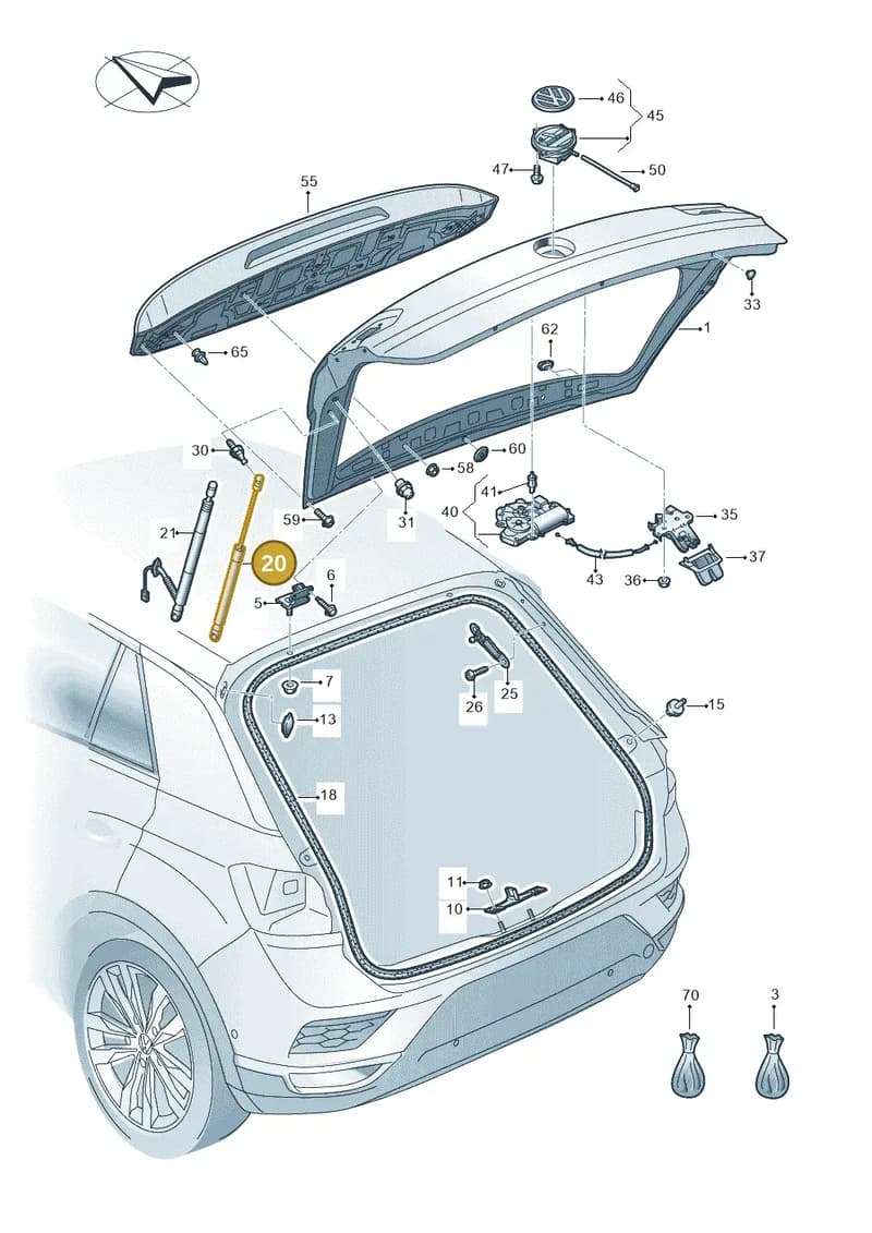 2GA827550D — Volkswagen T-Roc (2017-2025) diagram 813827000, position 20
