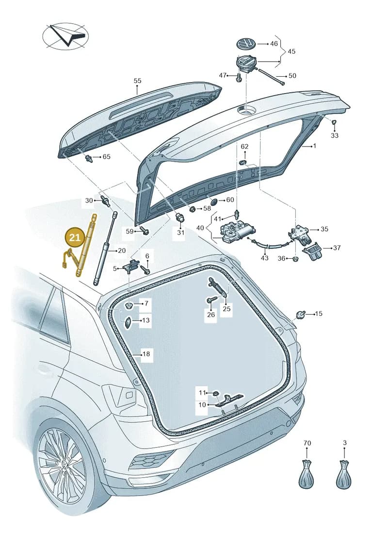 2GA827851F — Volkswagen T-Roc (2017-2025) diagram 813827000, position 21
