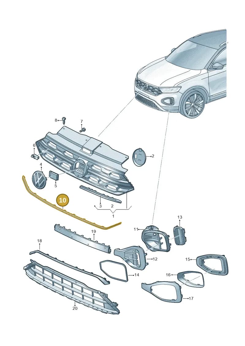 2GA853101D041 — Volkswagen T-Roc Cabriolet (2019-2025) diagram 813853010, position 10
