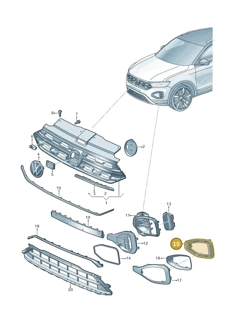 2GA853211K9B9 — Volkswagen T-Roc Cabriolet (2019-2025) diagram 813853010, position 15