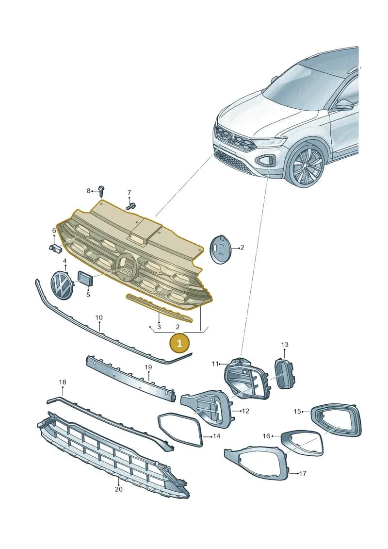2GA853651MRYP — Volkswagen T-Roc Cabriolet (2019-2025) diagram 813853010, position 1