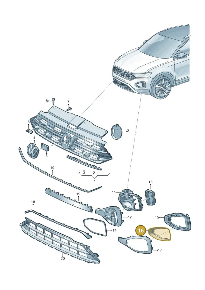 2GA853665DGRU — Volkswagen T-Roc Cabriolet (2019-2025) diagram 813853010, position 16