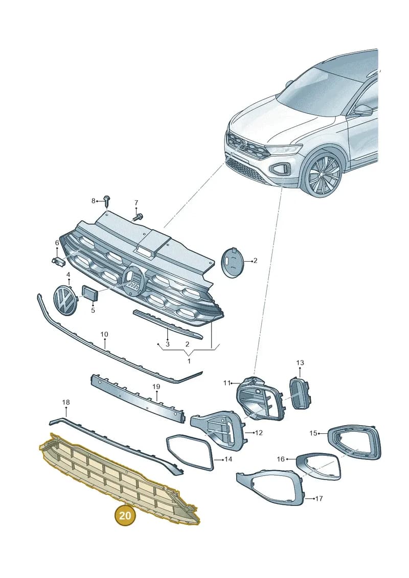 2GA853677F9B9 — Volkswagen T-Roc Cabriolet (2019-2025) diagram 813853010, position 20