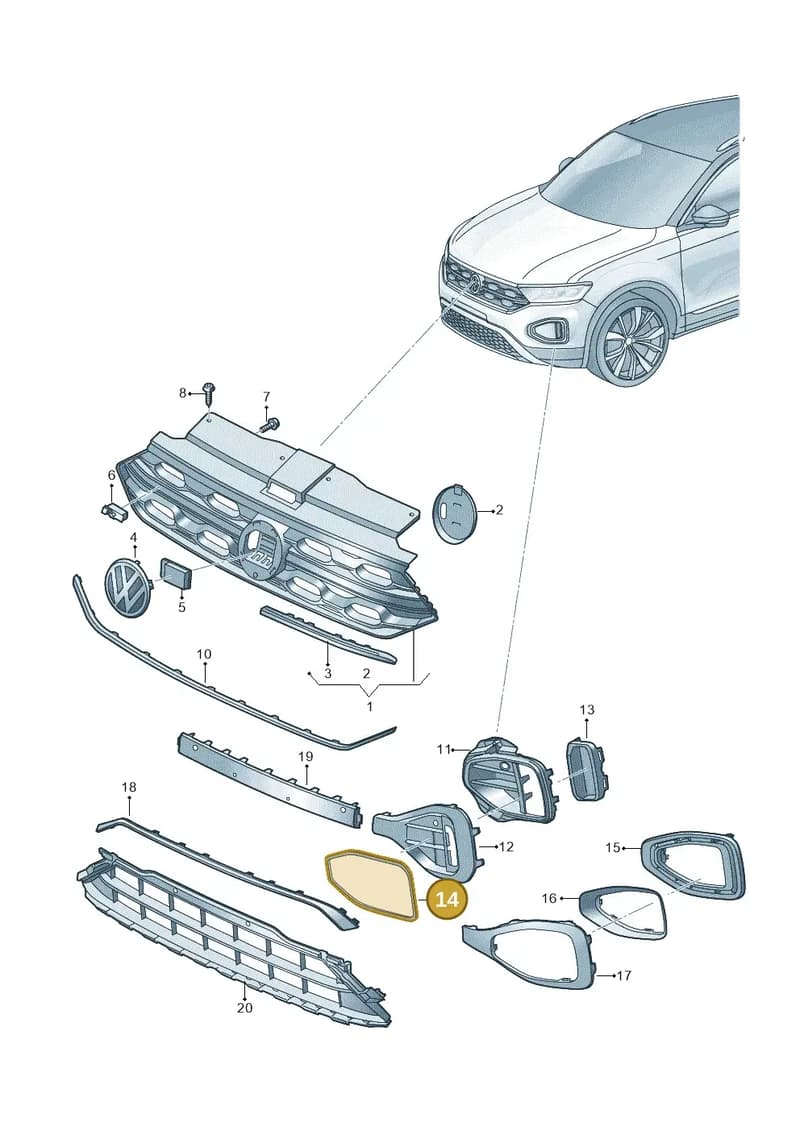 2GA853711D2ZZ — Volkswagen T-Roc Cabriolet (2019-2025) diagram 813853010, position 14