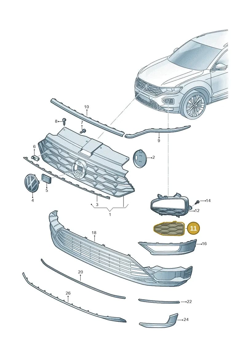 2GA853808A9B9 — Volkswagen T-Roc Cabriolet (2019-2025) diagram 813853000, position 11