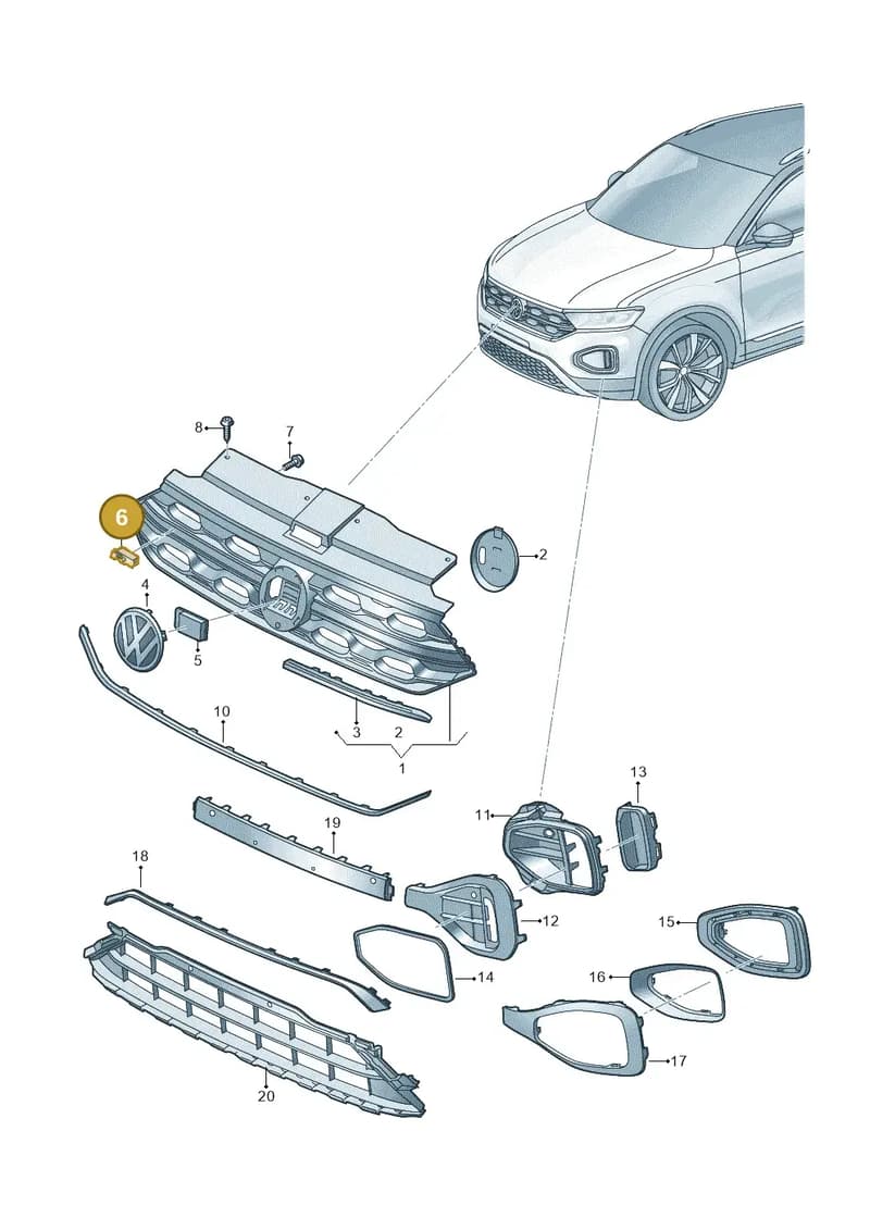 2GA853948ELDB — Volkswagen T-Roc (2017-2025) diagram 813853010, position 6