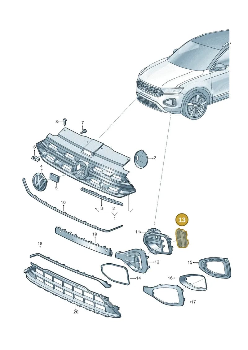 2GA8539499B9 — Volkswagen T-Roc Cabriolet (2019-2025) diagram 813853010, position 13