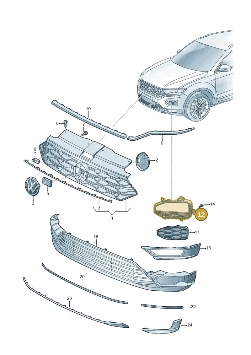 2GA854662A041 — Volkswagen T-Roc (2017-2025) diagram 813853000, position 12