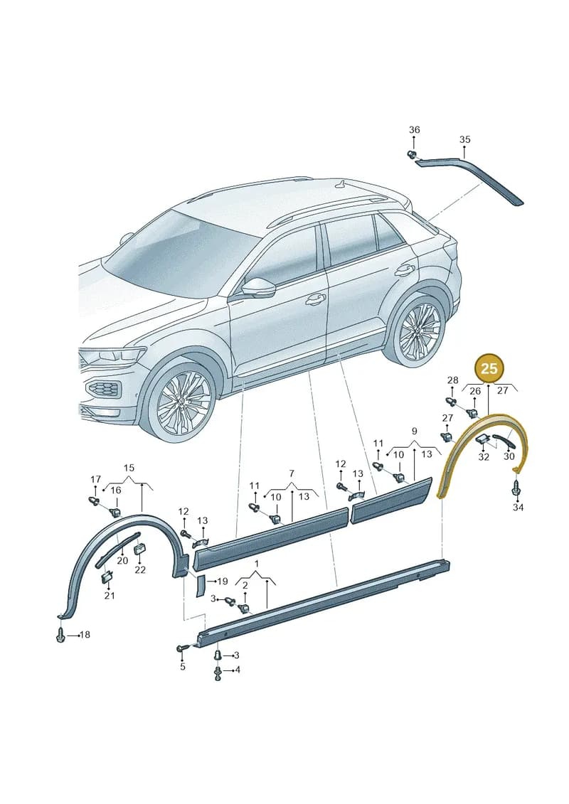 2GA854820E9B9 — Volkswagen T-Roc (2017-2025) diagram 813853040, position 25