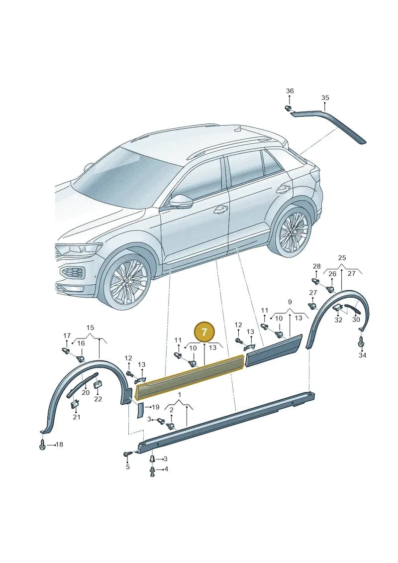 2GA854939AFRYP — Volkswagen T-Roc (2017-2025) diagram 813853040, position 7
