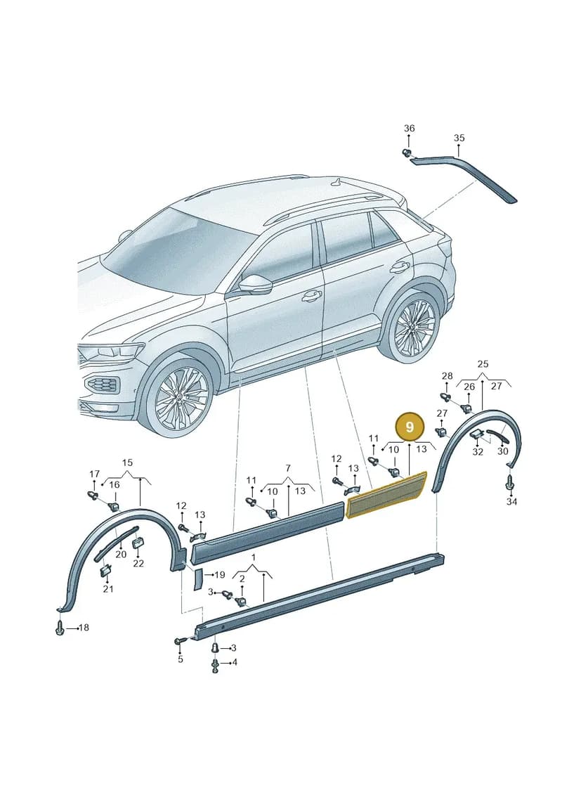 2GA854950AARYP — Volkswagen T-Roc (2017-2025) diagram 813853040, position 9
