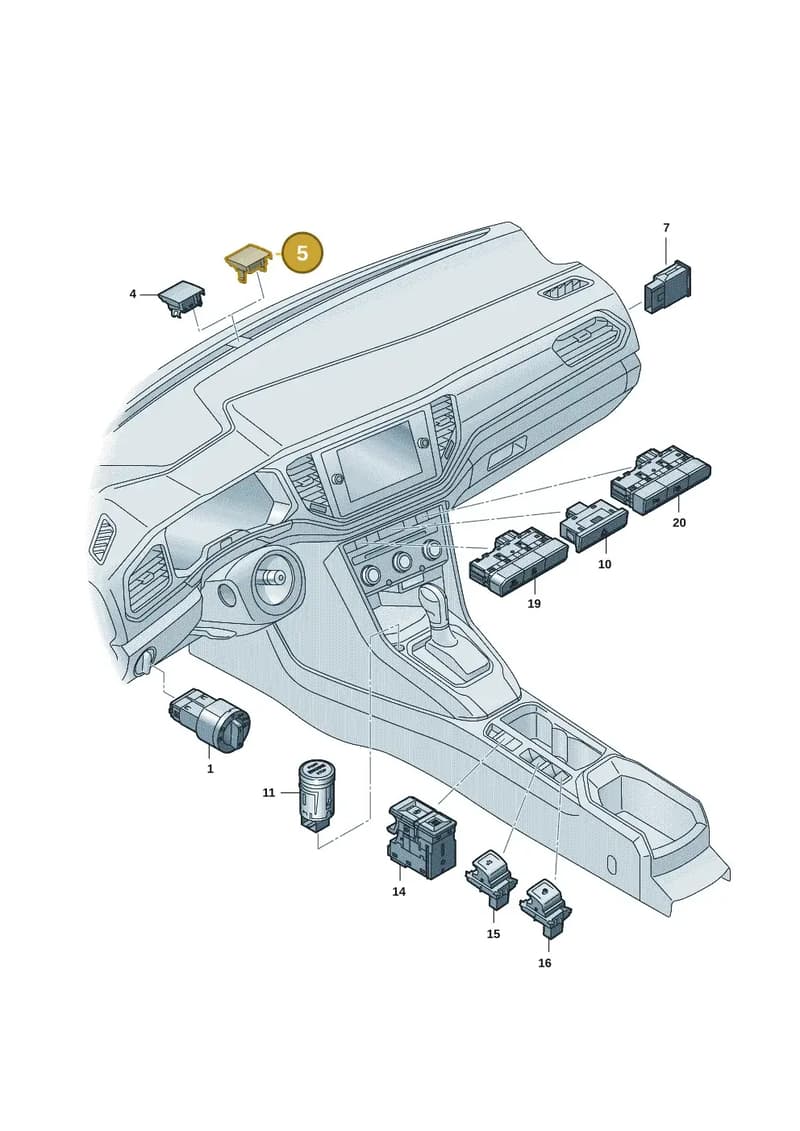 2GA919068A — Volkswagen T-Roc Cabriolet (2019-2025) diagram 2gk941050, position 5