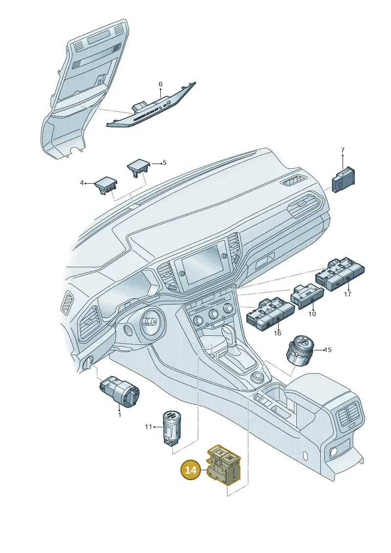2GA927225AWZU — Volkswagen T-Roc (2017-2025) diagram 813941500, position 14