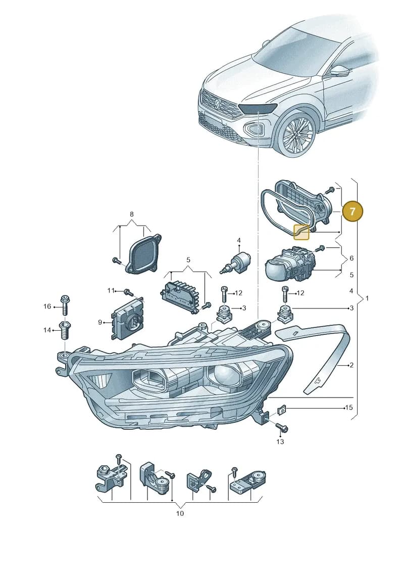 2GA941476F — Volkswagen T-Roc Cabriolet (2019-2025) diagram 813941025, position 7